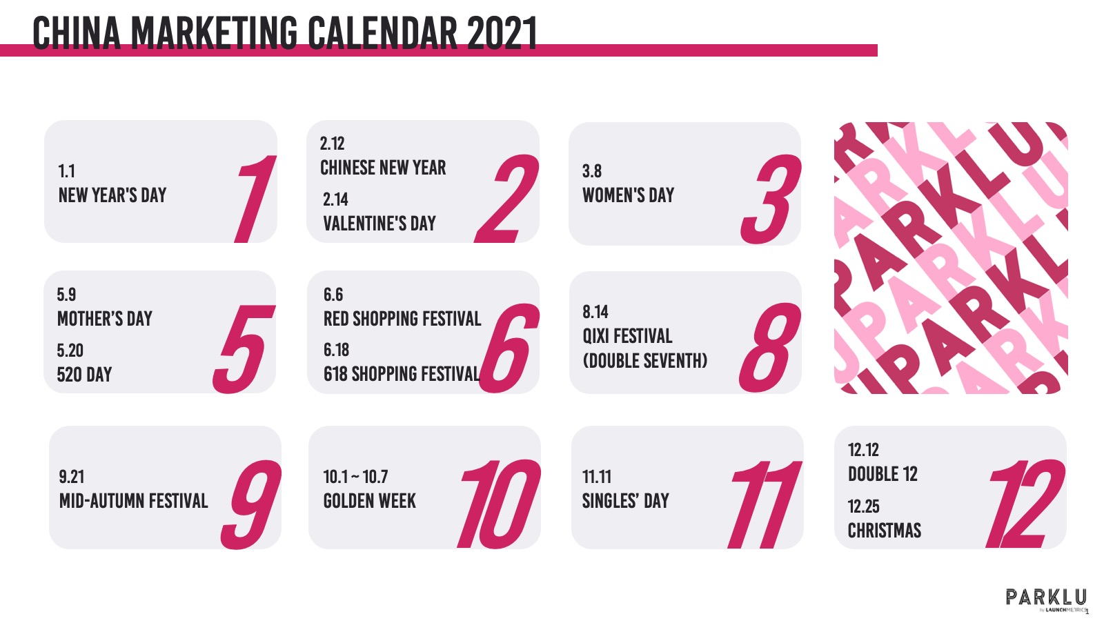 2021 KOL marketing calendar for China